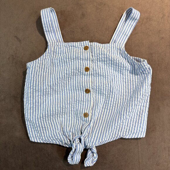 H&M Girls Light Blue Striped Cotton 2 Piece Set Size 8-9 (SKU 111G) - Picture 3 of 6